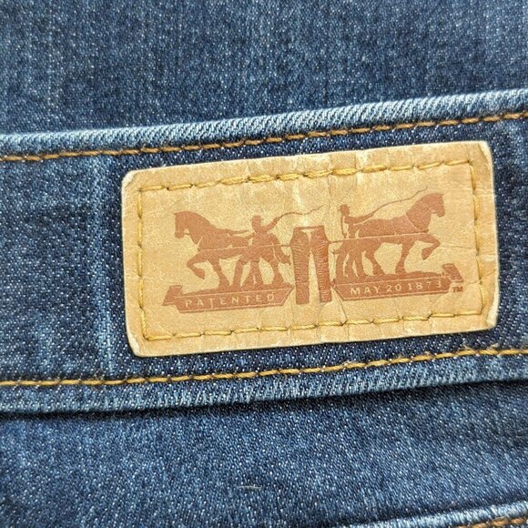 Short Levis 525 Perfect Waist / straight leg blue jeans W33/L27 - Picture 3 of 8